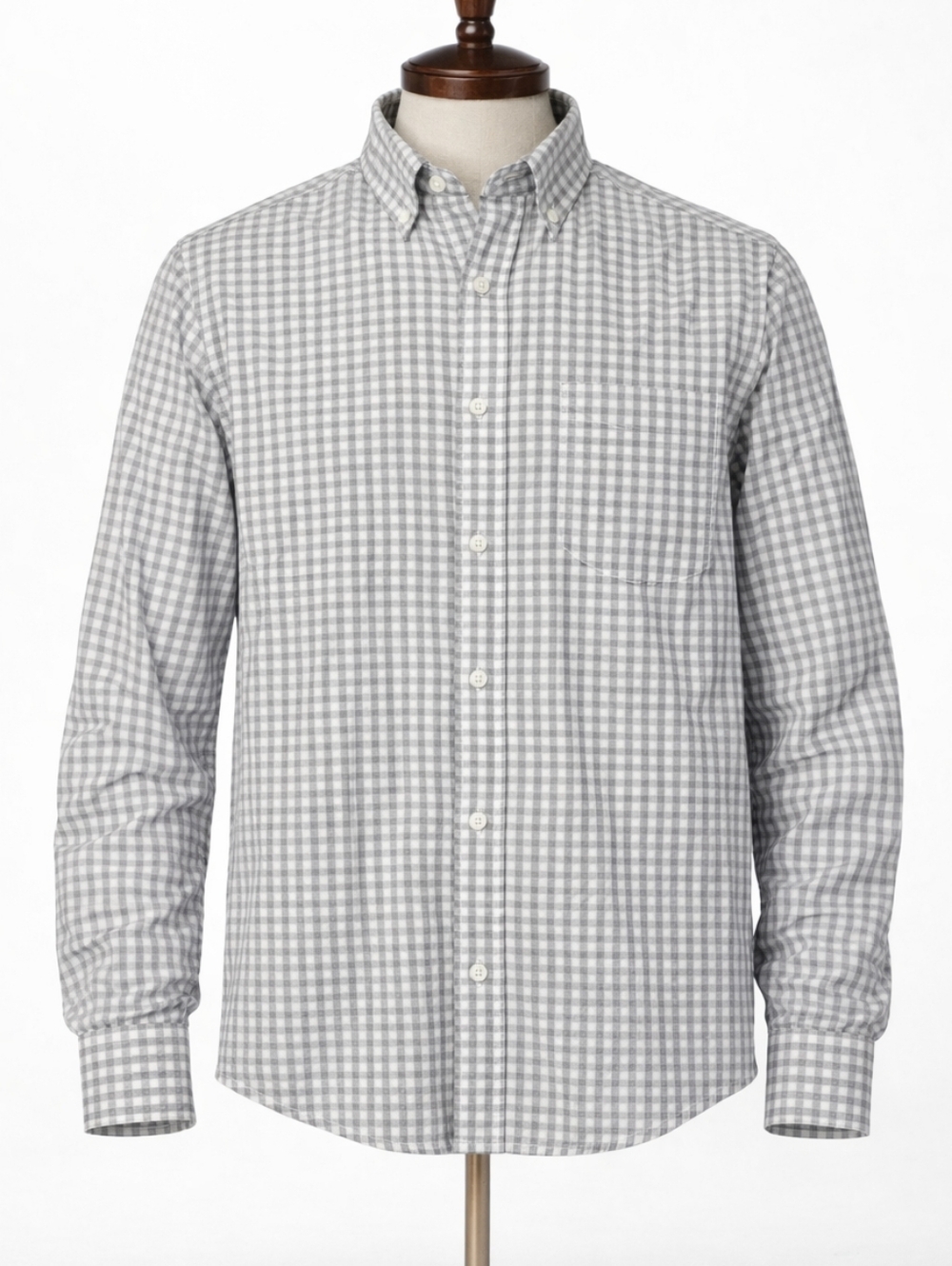 Nat Nast Mens Shirt Size Large Grey White Check Button Down NEW